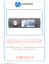 AUDIOVOX VME 8013 - Datasheet