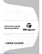 Targus UNIVERSAL LAPTOP DOCKING STATION User Manual