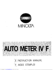 Minolta AUTO METER IV F Manual