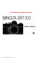 MINOLTA SR-T 303 - IR REMOTE CONTRO LRC-3 Manual