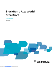 BLACKBERRY APP WORLD STOREFRONT 2.1 User Manual