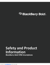 BLACKBERRY BOLD 9780 - SAFETY AND PRODUCT INFORMATION REV2 Product Information