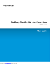 BLACKBERRY Client for IBM Lotus Connections User Manual