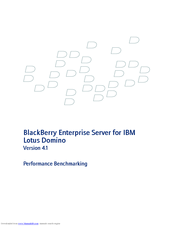 BLACKBERRY ENTERPRISE SERVER FOR MICROSOFT EXCHANGE - - PERFORMANCE BENCHMARKING GUIDE Manual