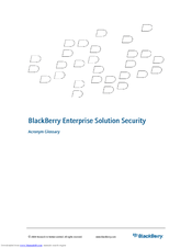 BLACKBERRY ENTERPRISE SOLUTION SECURITY - - ACRONYM GLOSSARY Manual