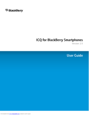 Blackberry ICQ - MISE EN ROUTE User Manual