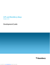 BLACKBERRY JAVA DEVELOPMENT ENVIRONMENT - - GPS AND  MAPS - DEVELOPMENT GUIDE Manual