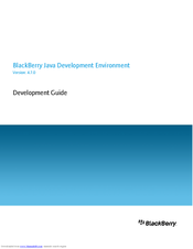 BLACKBERRY JAVA DEVELOPMENT ENVIRONMENT Manual
