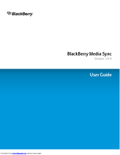 BLACKBERRY MEDIA SYNC User Manual