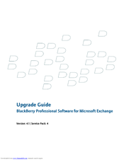 BLACKBERRY PROFESSIONAL SOFTWARE FOR MICROSOFT EXCHANGE Upgrade Manual