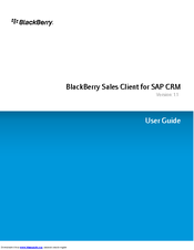 BLACKBERRY Sales Client for SAP CRM User Manual