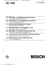 Bosch RC 1001 Montage Und Bedienungsanleitung Manual