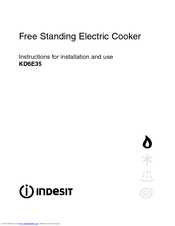 INDESIT KD6E35 Instructions For Installation And Use Manual