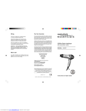 Morphy Richards IB21017 Instruction & Style Manual