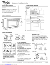 WHIRLPOOL GH7208XR - 1-03-07 Dimensions And Installation Information