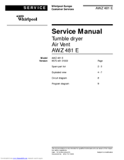 WHIRLPOOL AWZ 481 E - SERVICE Service Manual