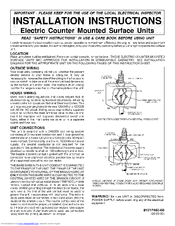 Maytag MEC4430AAB - 30 Inch Electric Cooktop Installation Instructions Manual