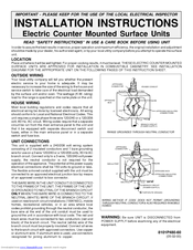 Maytag MEC4436AAC - Chrome 36 Inch Electric Cooktop Installation Instructions Manual