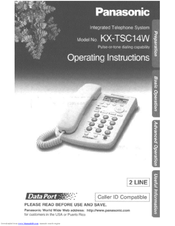 Panasonic KX-TSC14W - KX TSC14 Corded Phone Operating Instructions Manual