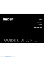 Uniden EXI 5560 Series Manual D'utilisation