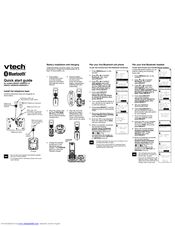 Vtech Three Handset Expandable Cordless Phone System with BLUETOOTHA Wireless Technology Quick Start Manual