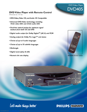 Philips DVD405 Specifications
