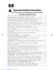 Compaq ProLiant DL160se - G6 Server Safety Information Manual