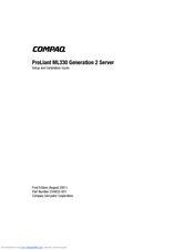 Compaq ProLiant ML330 Generation 2 Setup And Installation Manual