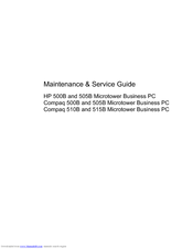HP Compaq 510B Maintenance And Service Manual