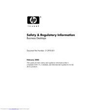 Compaq d230 - Microtower Desktop PC Safety And Regulatory Information Manual