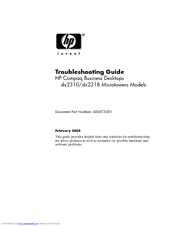 HP dx2310 - Microtower PC Troubleshooting Manual