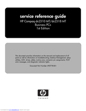 HP dx2310 - Microtower PC Service & Reference Manual