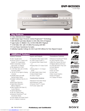 Sony DVP-NC555ES - Es Dvd Player Specifications