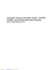 Compaq dx2420 - Microtower PC Utility Manual