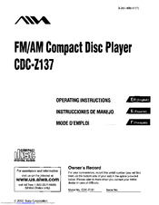AIWA CDC-Z137 Operating Instructions Manual