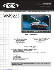 Jensen VM9223 - Touch Screen Double Din MultiMedia Receiver Installation Manual