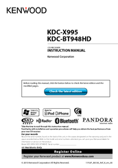 Kenwood KDC-X995 Instruction Manual
