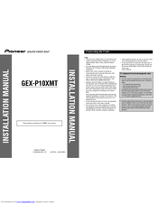 Pioneer GEX-P10XMT - Satellite Radio Tuner Installation Manual