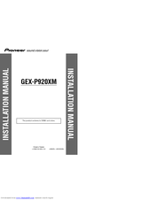 Pioneer GEX-P920XM - XM Radio Tuner Installation Manual
