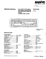 Sanyo FXCD-550 - Radio / CD Service Manual