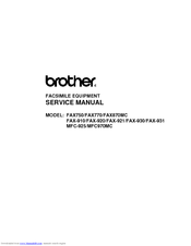 Brother FAX 750 Service Manual