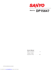 Sanyo DP15647 Owner's Manual
