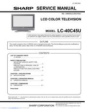 Sharp Aquos LC-40C45U Service Manual