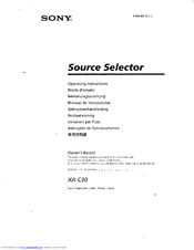 Sony XA-C30 - 2 Output Selector Operating Instructions Manual