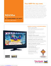 ViewSonic N2630w Specifications