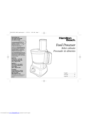 Hamilton Beach Food Processor User Manuals Download | ManualsLib