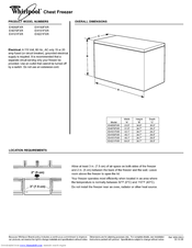 Whirlpool EH151FXR Product Dimensions