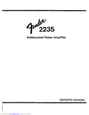 FENDER 2235 POWER AMPLIFIER Manual