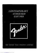 Fender CONTEMPORARY AND STANDARD GUITARS Manual