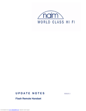NAIM FLASH REMOTE HANDSET Manual